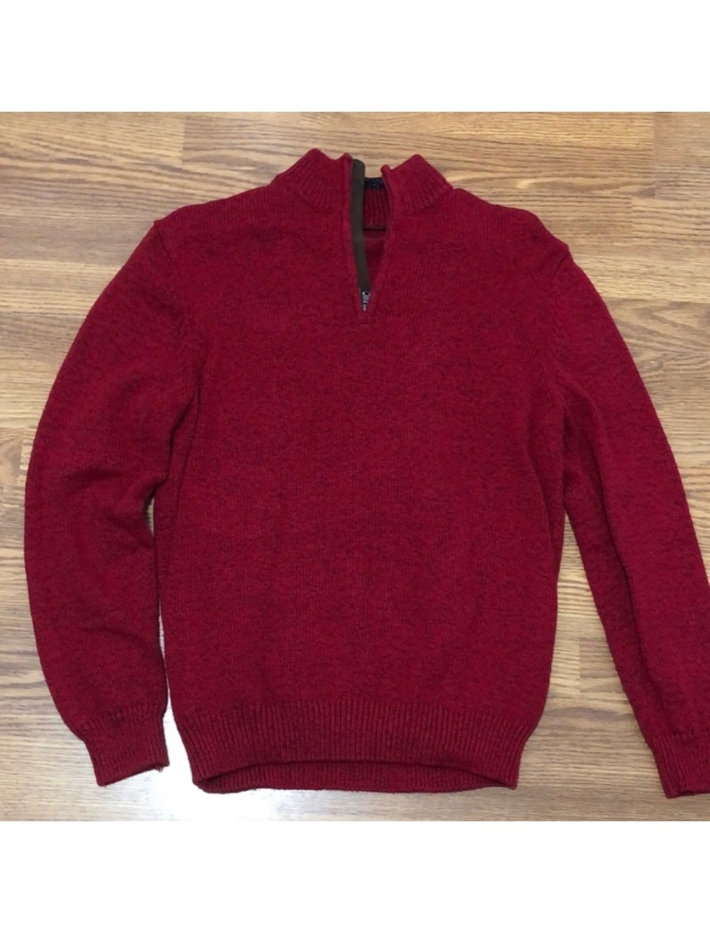 Chaps Men's Zip-Up Sweater in Rich Red Size medium